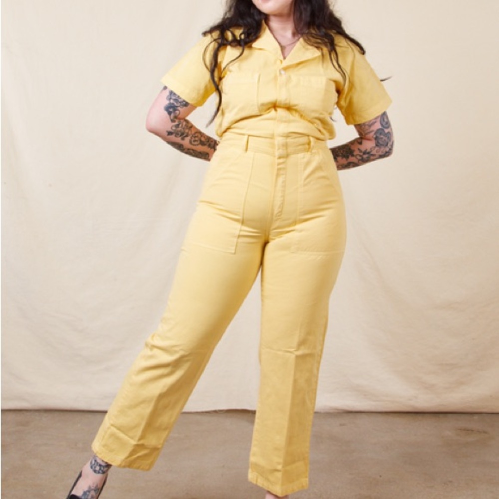 Big Bud Press Yellow Short Sleeve Jumpsuit